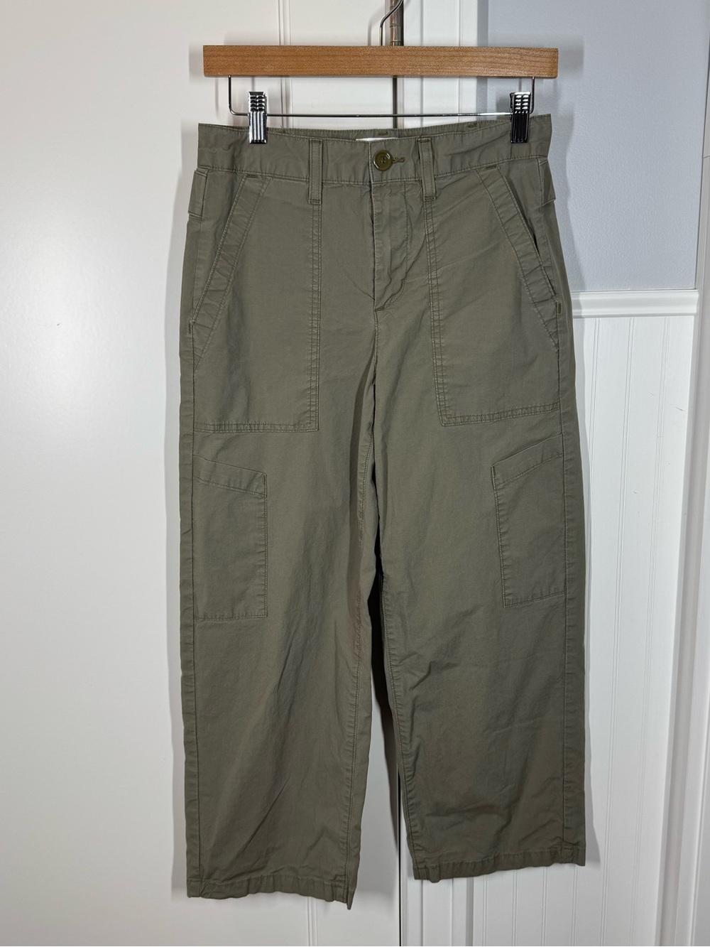 Agolde‎ Daria Pants Womens 25 Green Utility Cargo High Rise Wide Leg Cropped